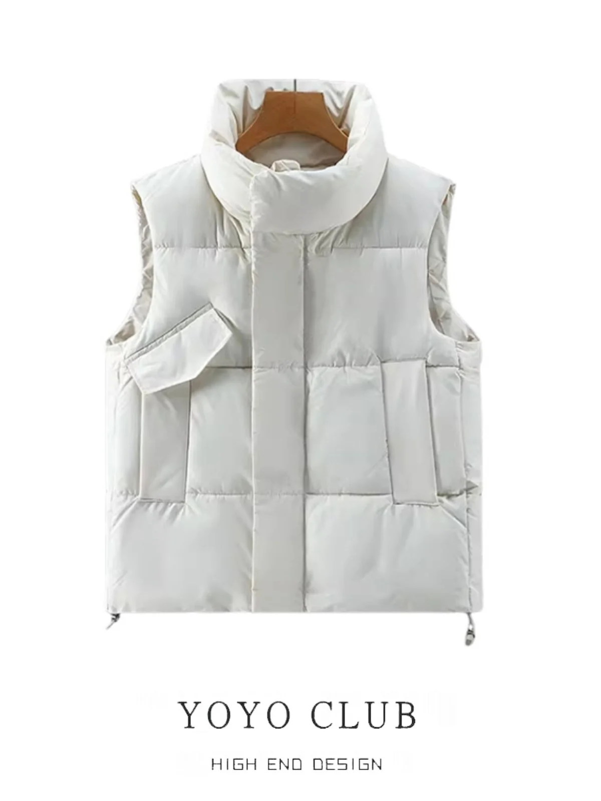 

Loose Women's down Cotton Vest Large Size Brand Bule Winter Outerwear Faionable Svel oulder Pad Jaet