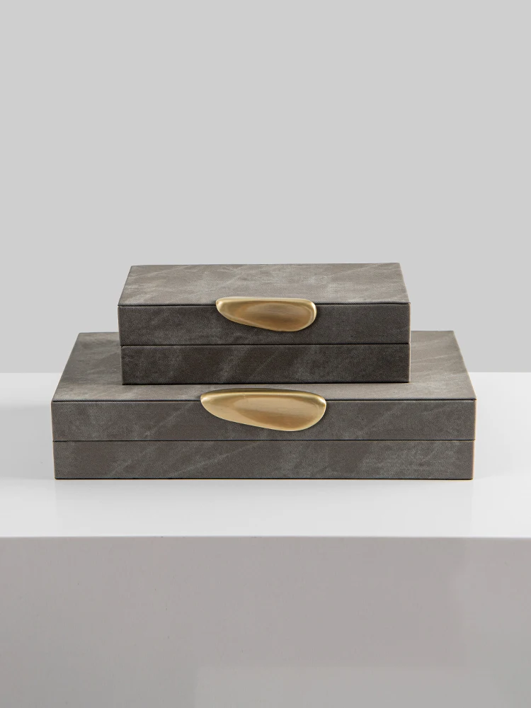 

Leather Jewelry Box New Chinese Sle Decorative Item Soft Decoration Study Office Living Room Bedroom Display Case