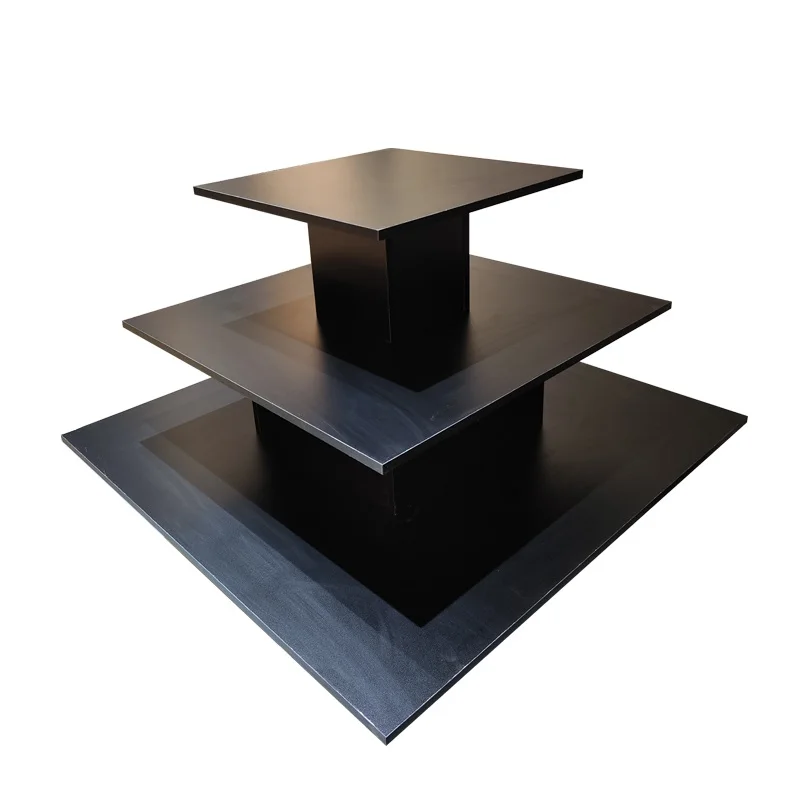Custom.HIKUYA Wholesale Wood Square Tiered Display Table Cosmetics Shop Counter