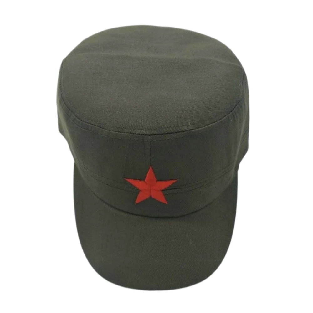 Classic Fitted Red Star Military Caps Unisex Adjustable Sunscreen Army Hats For Outdoor Sports