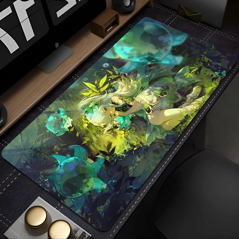 

Genshin Impact Nahida 400x900 Manga Mouse Pad Laptop Green Plants Anime Girl Mousepad PC Gaming Kawaii Gamer Cabinet XL Play Mat