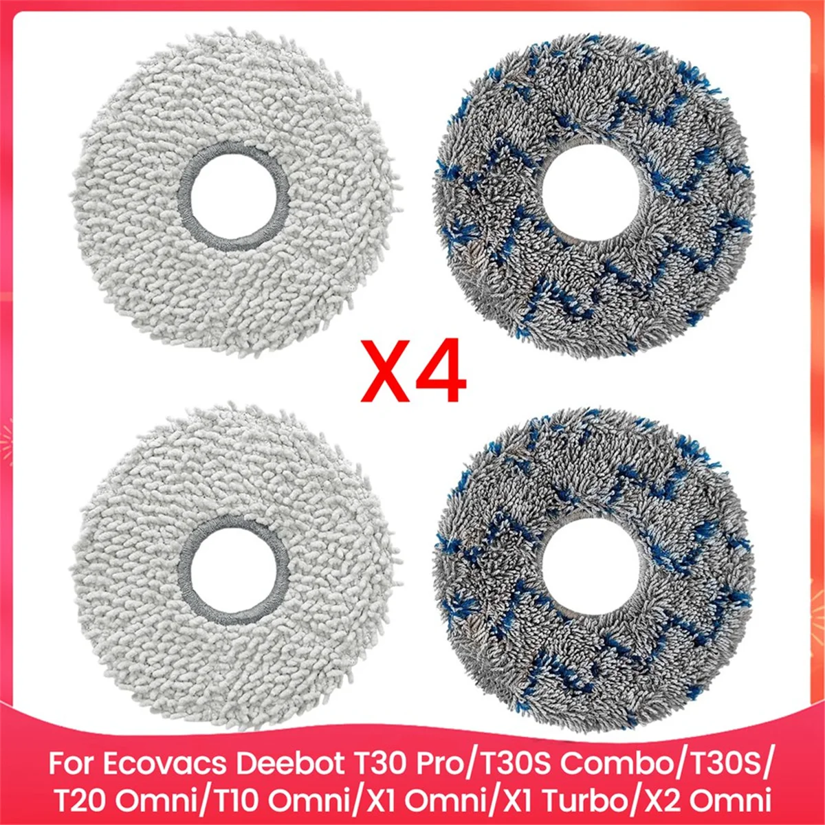 BFYLE Mop Pad per Ecovacs Deebot T30 Pro / T30S Combo / T30S / T20 Omni / T10 Omni / X1 Omni / X1 Turbo / X2 Omni Parti