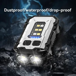 Warsun Portable Mini Keychain Light LED High Bright Flashlight Dual Light Source Camping Fishing Multi-function Tool Torch Lamp