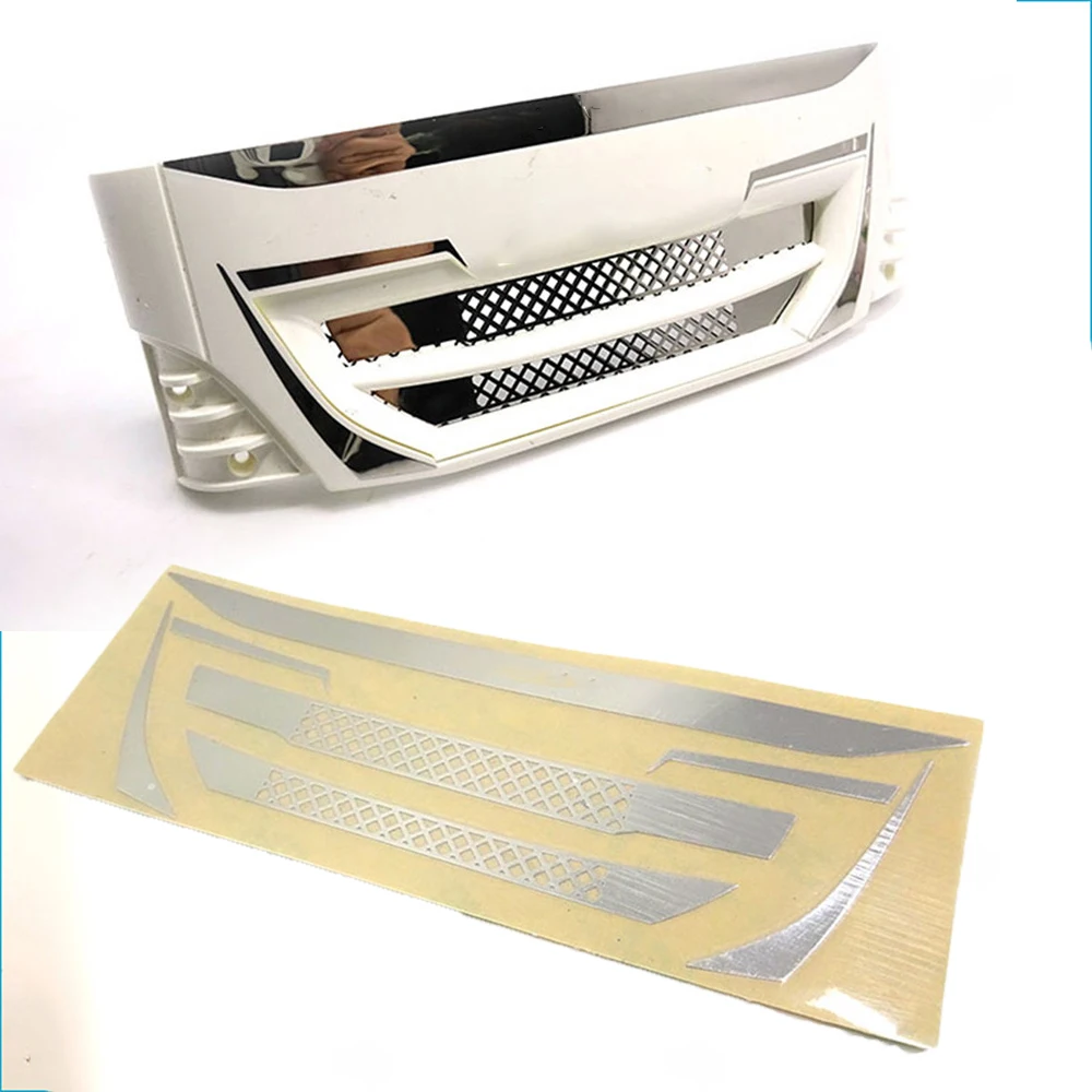 RC Tractor Car Front Bumper Grilles for 1/14 IVECO Model Car Toy Decorative Metal Grille Sticker DIY Parts Accessories