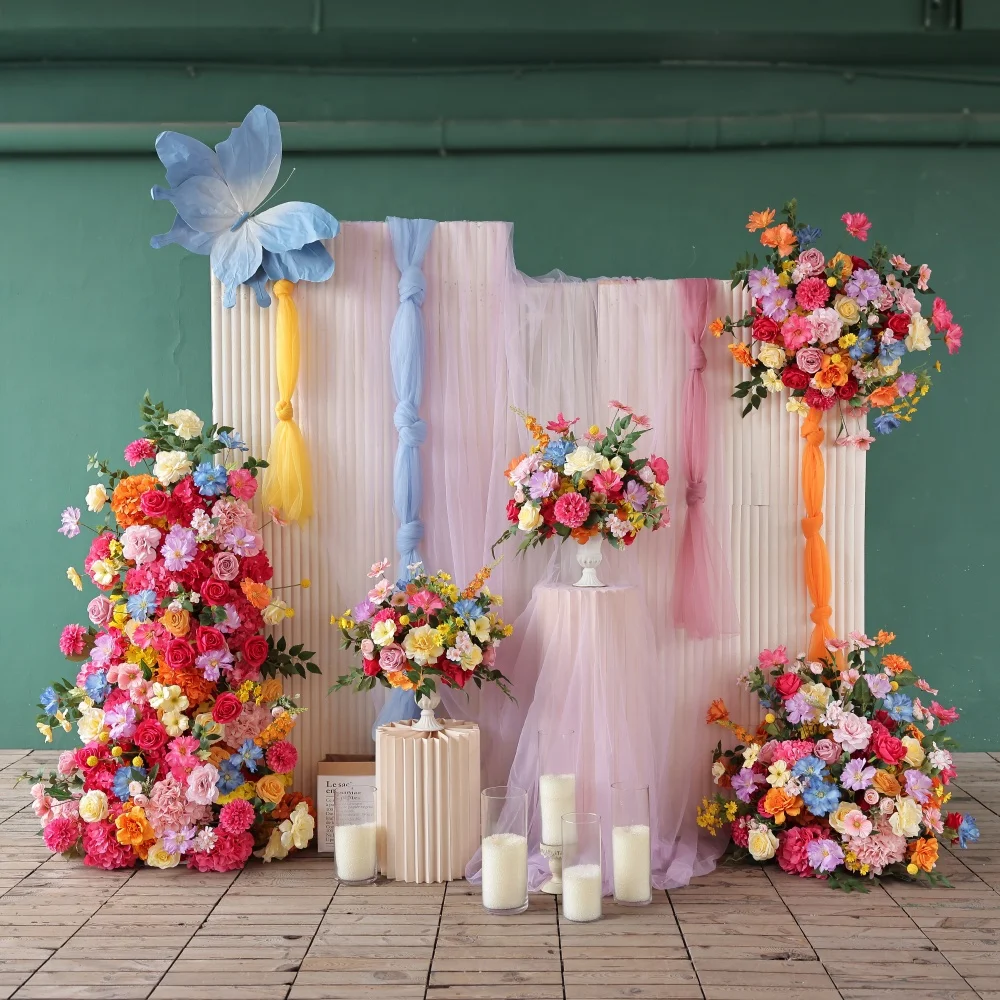 

Искусственные цветочные композиции DIY в весеннем стиле - розы, гортензии, зеленые листья и другие для декора свадебных вечеринок HY2981