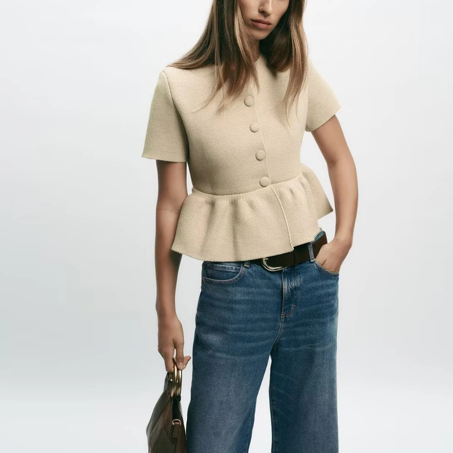 Faionable ort Sve Gebreide Jas Dames Sle Ort Rok Ontwerp Herfst 2025, Nieuwe Collectie Z Merk Open Vest