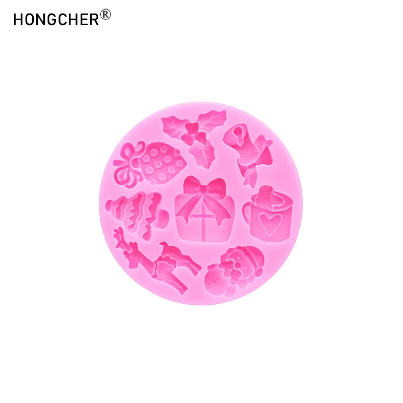 Christmas Series Bells Christmas Tree Snowman Snowhouse Chocolate Cake Silicone Mould DIY Resin Jewellery Accessories Drop Mold - view 4