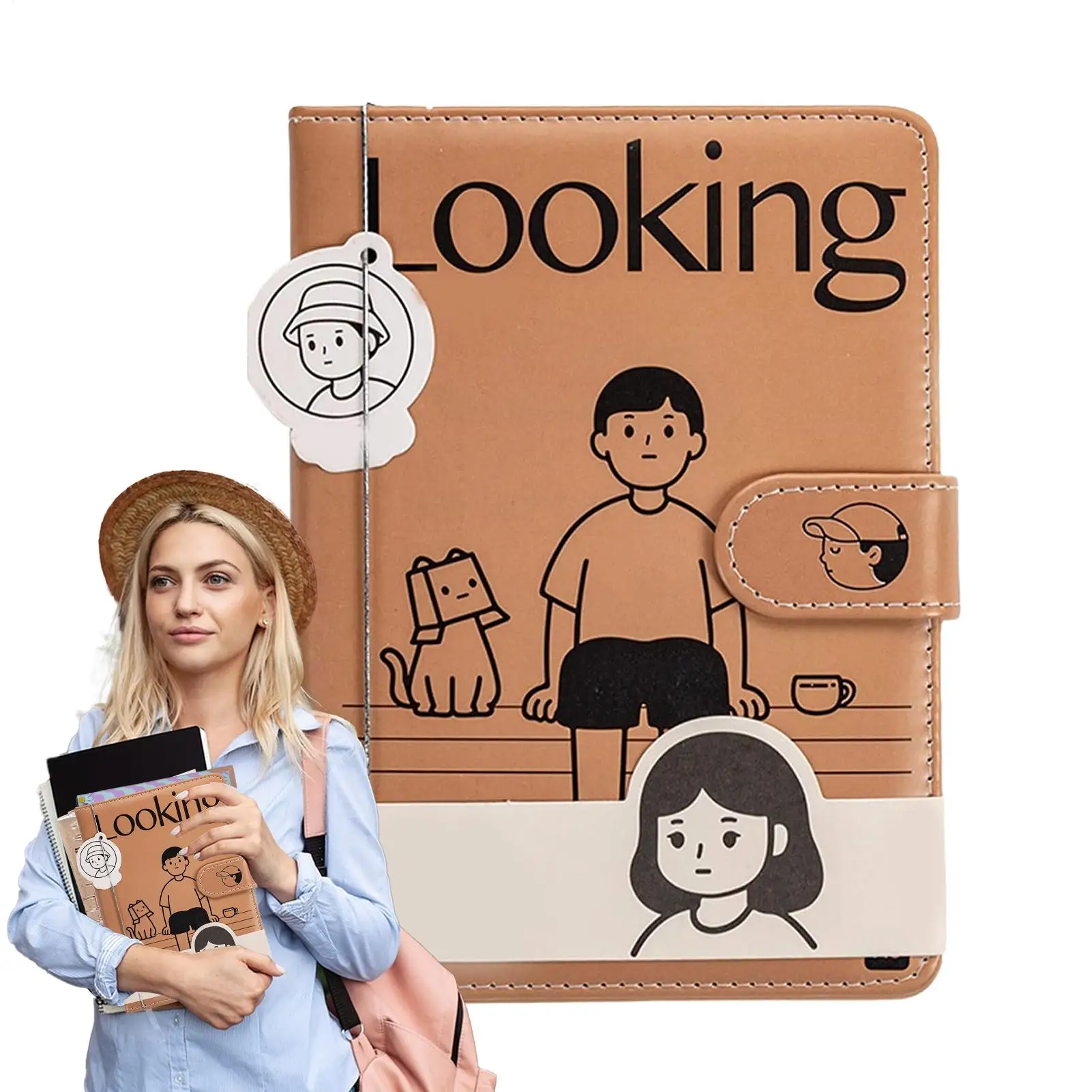 دفتر مذكرات كرتوني جميل، 96 ورقة، مجلة بإبزيم مغناطيسي، قرطاسية مدرسية للفتيات والنساء، عمل رسم يومي