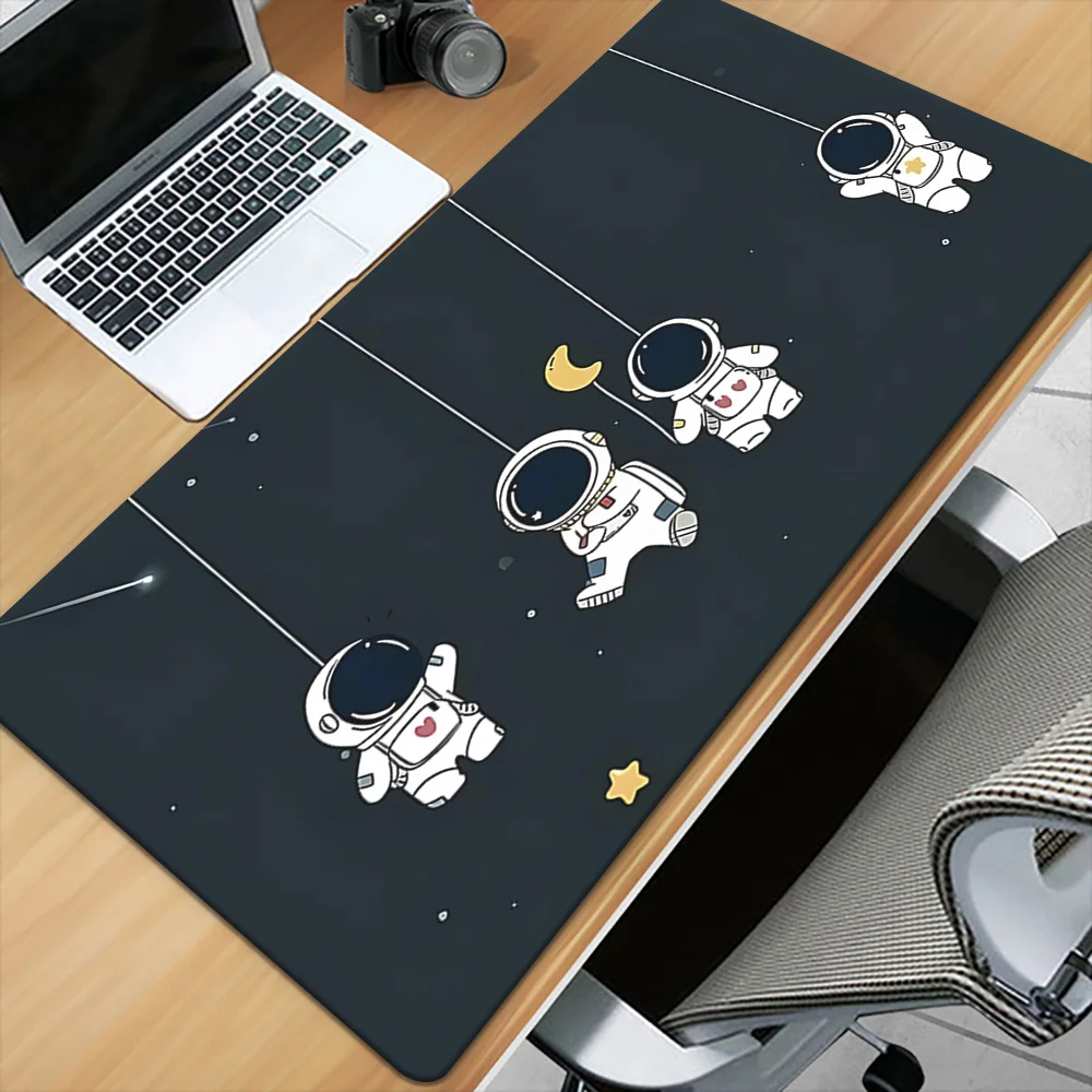 Tappetino per mouse stampato ad alta definizione con motivo astronauta, tappetini da gioco per computer da ufficio Tappetini per mouse antiscivolo in gomma Tappetino da scrivania