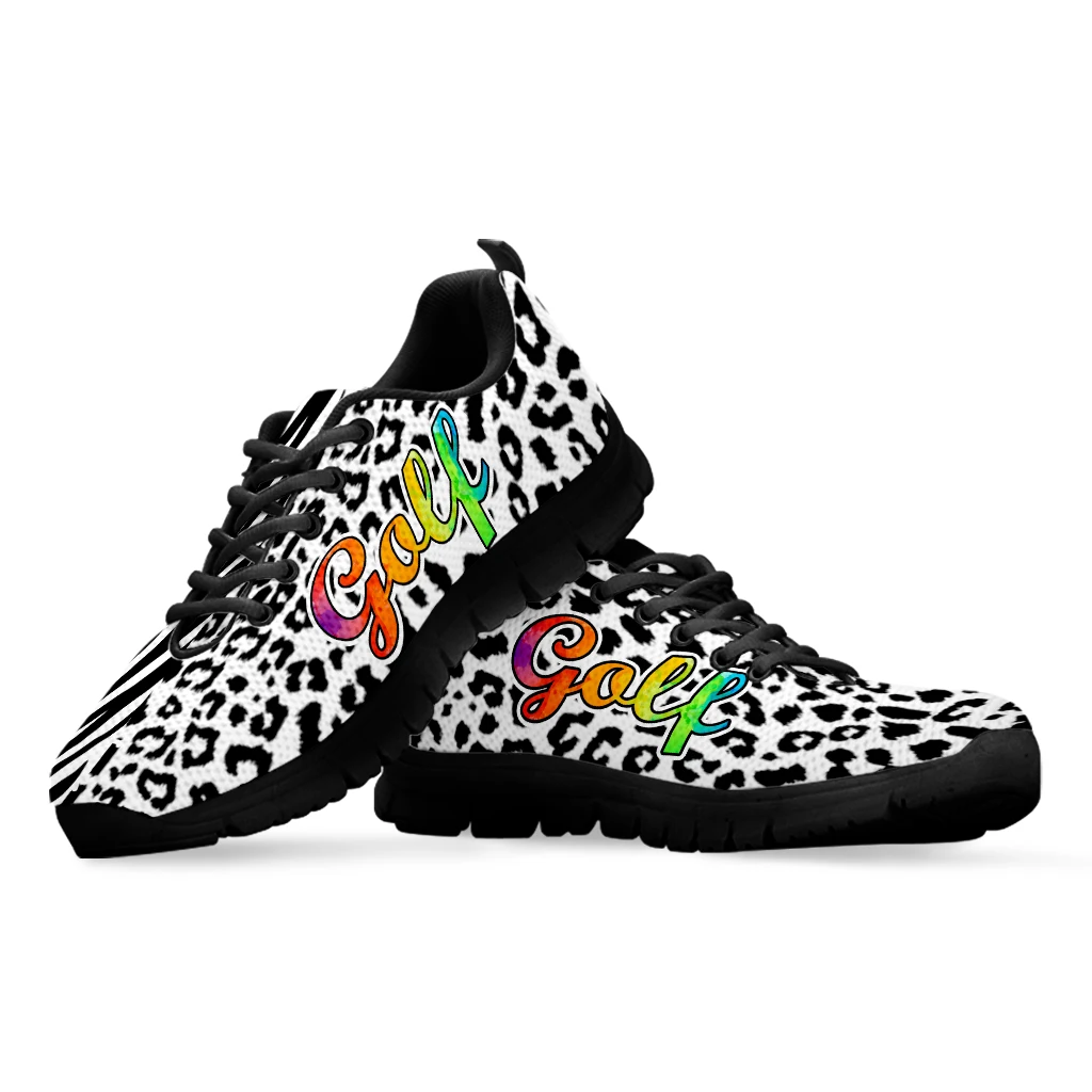 INSTANTARTS New Zebra/cow Texture Design Fashion Sneakers Golf Print Shoes Comfortable Summer Outdoor Shoes Love Zapatos Planos