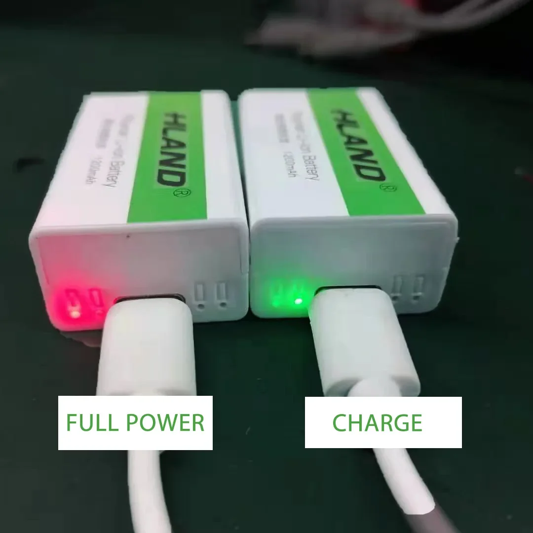 2024 new USB cycle charging battery 9V 1200mAH is suitable for camera and other series of electronic products+USB charging cable