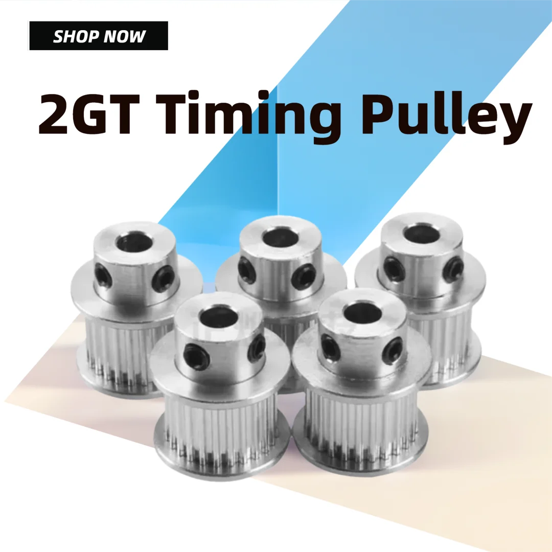 1Pcs GT2 16 Tooth -26 Tooth Aperture 4mm -8mm Timing Aluminum Pulley Suitable For Timing Belt Of GT2 K-Type 3D Pprinter