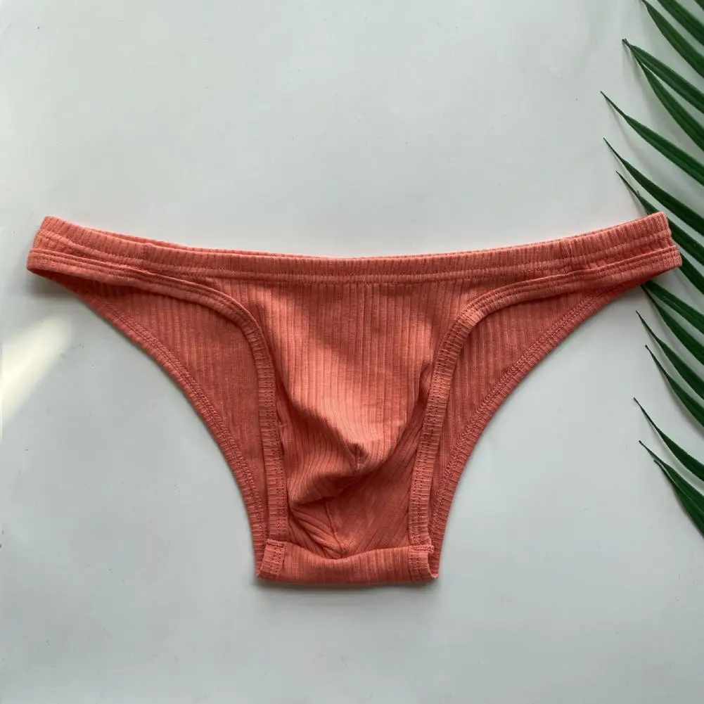 Underwear Trendy Pure Color Men Underpants Soft Men Briefs Solid Color Inner Wear Garment