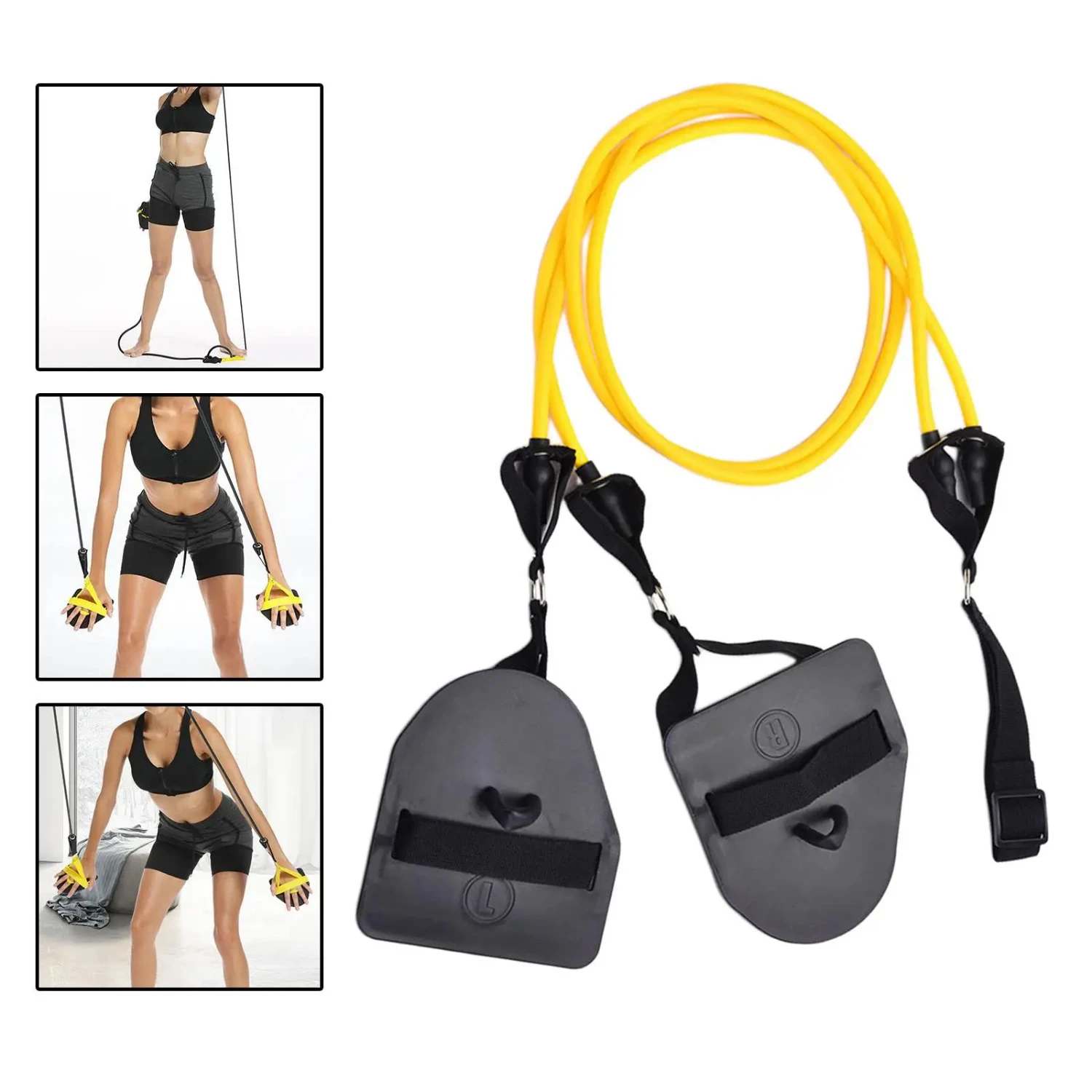 Bandas de resistencia para entrenador de brazos, banda elástica para entrenamiento de remo para ejercicio de natación