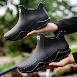 Botas de lluvia cortas para hombre y mujer, zapatos de agua antideslizantes de corte bajo, Botas de lluvia resistentes al desgaste de PVC, para jardín