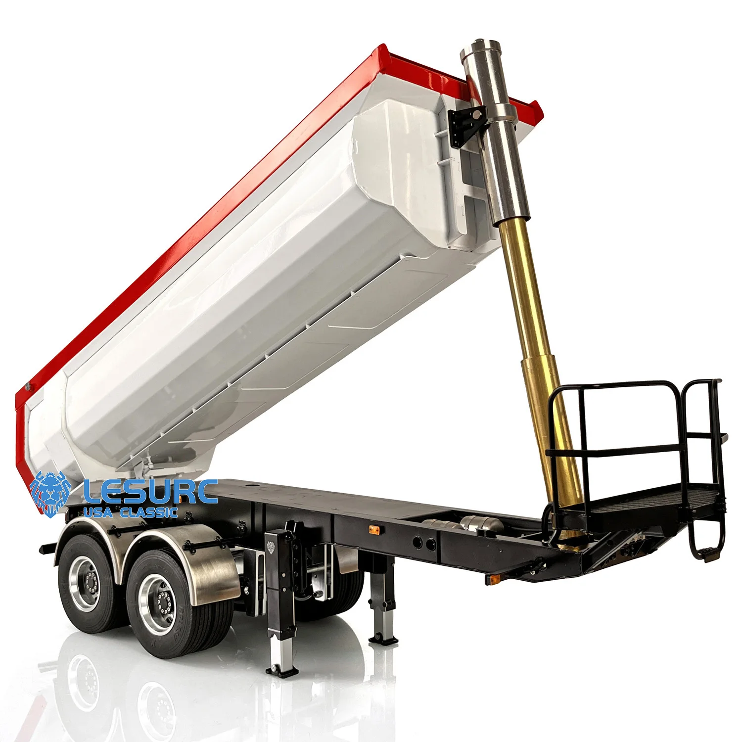 LESU 1/14 Metal Hydraulic Dumper Trailer Model Radio Control Tractor Truck DIY Tamiyaya Cars Outdoor Toys THZH1305