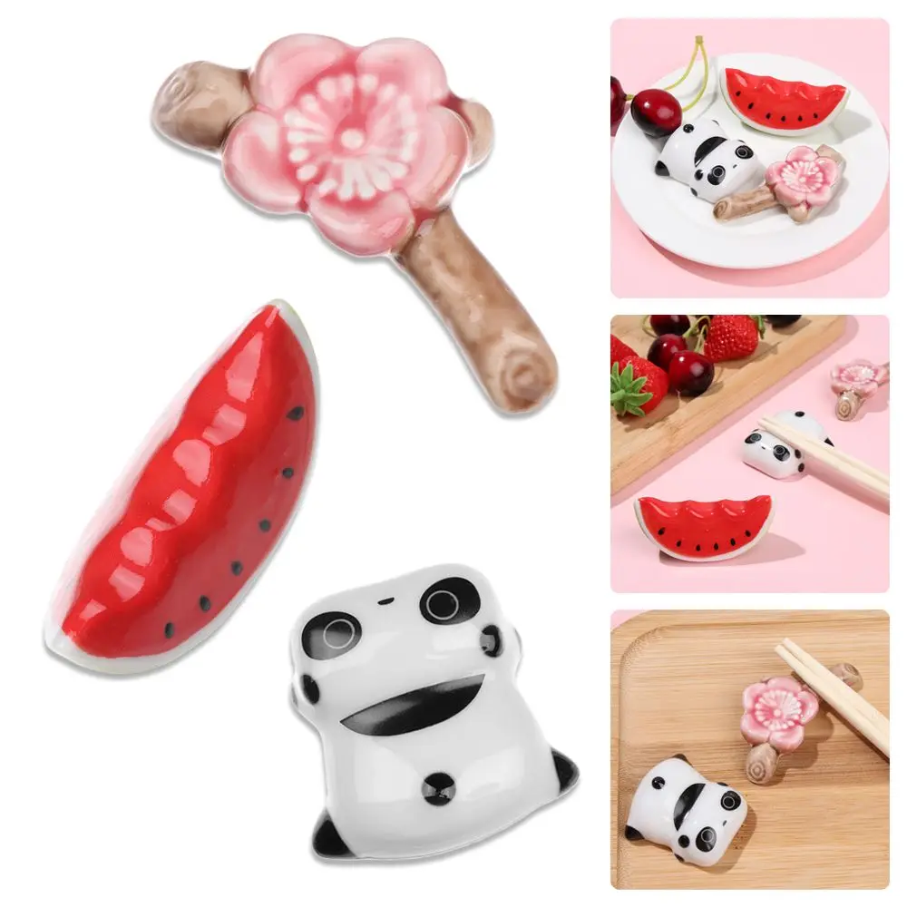 

Cute Ceramic Cherry Blossom Chop Sticks Holder Japanese Style Chopstick Rack Tableware Rests