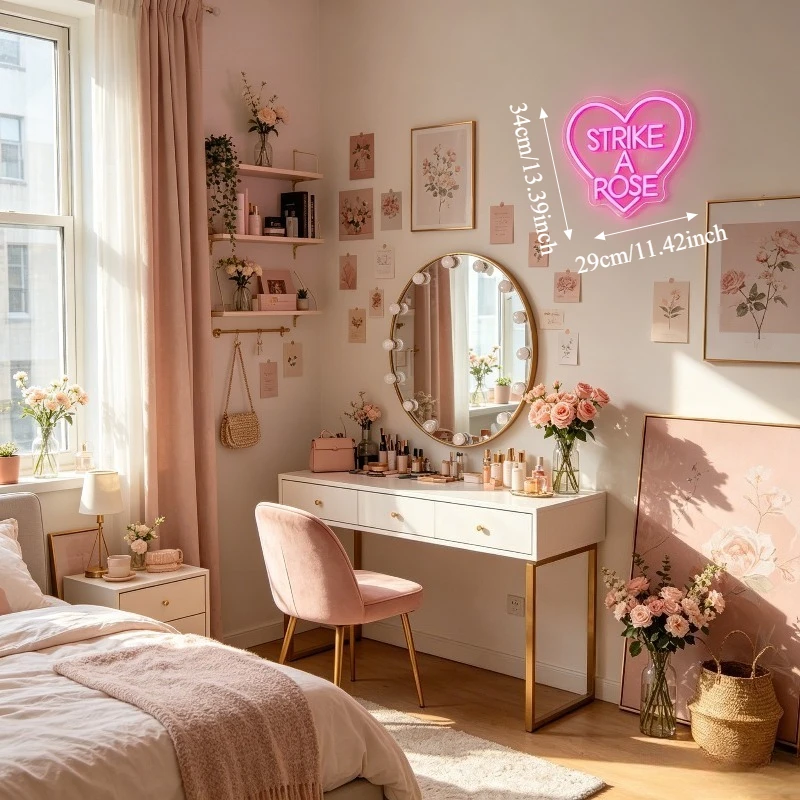 Love Heart Neon Sign​ USB Dimmable LED Wall Light for Clothing Boutique Wedding Party Couple Room Bedroom Selfie Spot Wall Decor