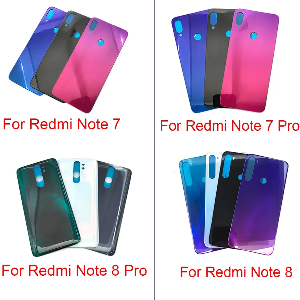 

NEW Back Glass Rear Cover For Xiaomi Redmi Note 7 8 Note 8 Pro 8T Battery Back Cover Glass Rear Door Replacement Housing Case