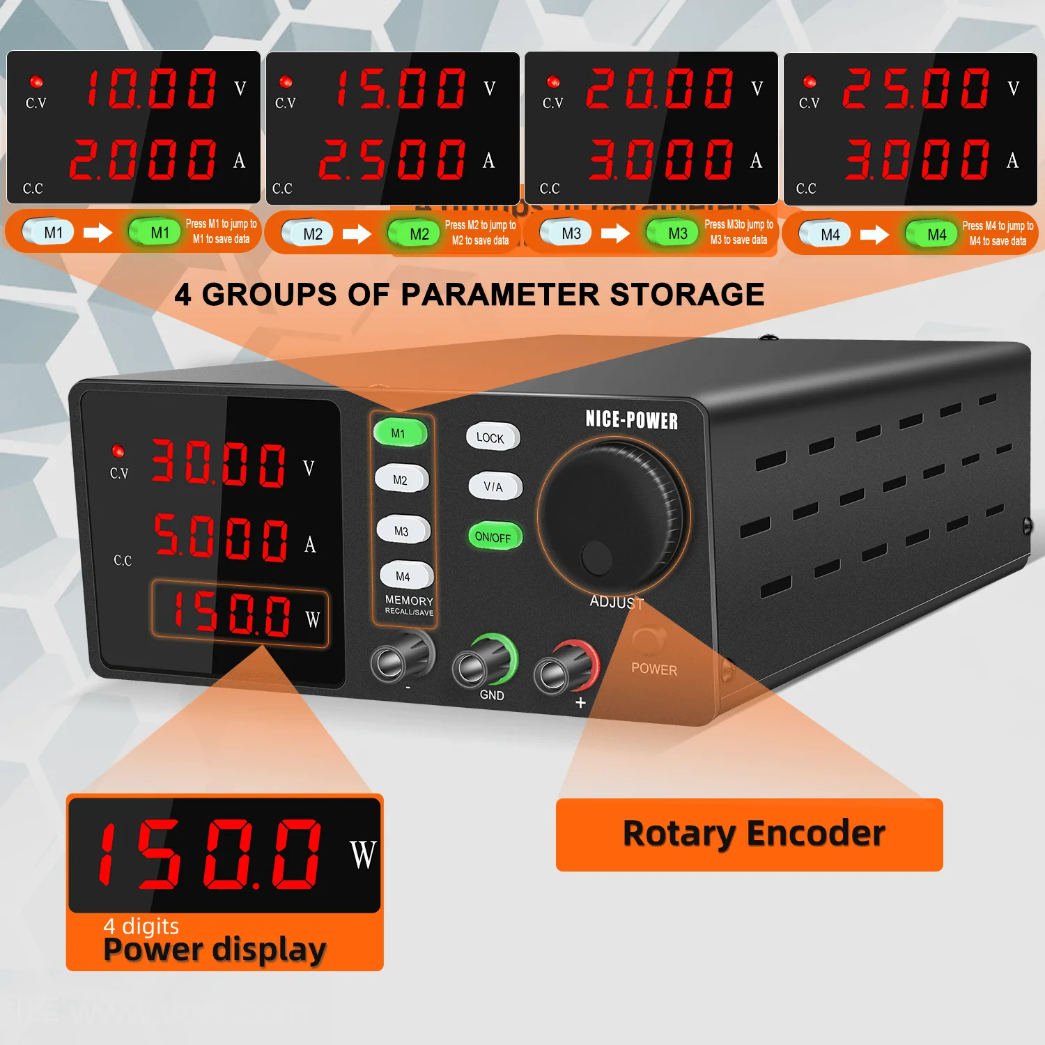 Lab DC Power Supply Laboratory Adjustable 30V 10A Regulated Stabilized USB 232 Interface Programmable connection to computer DIY