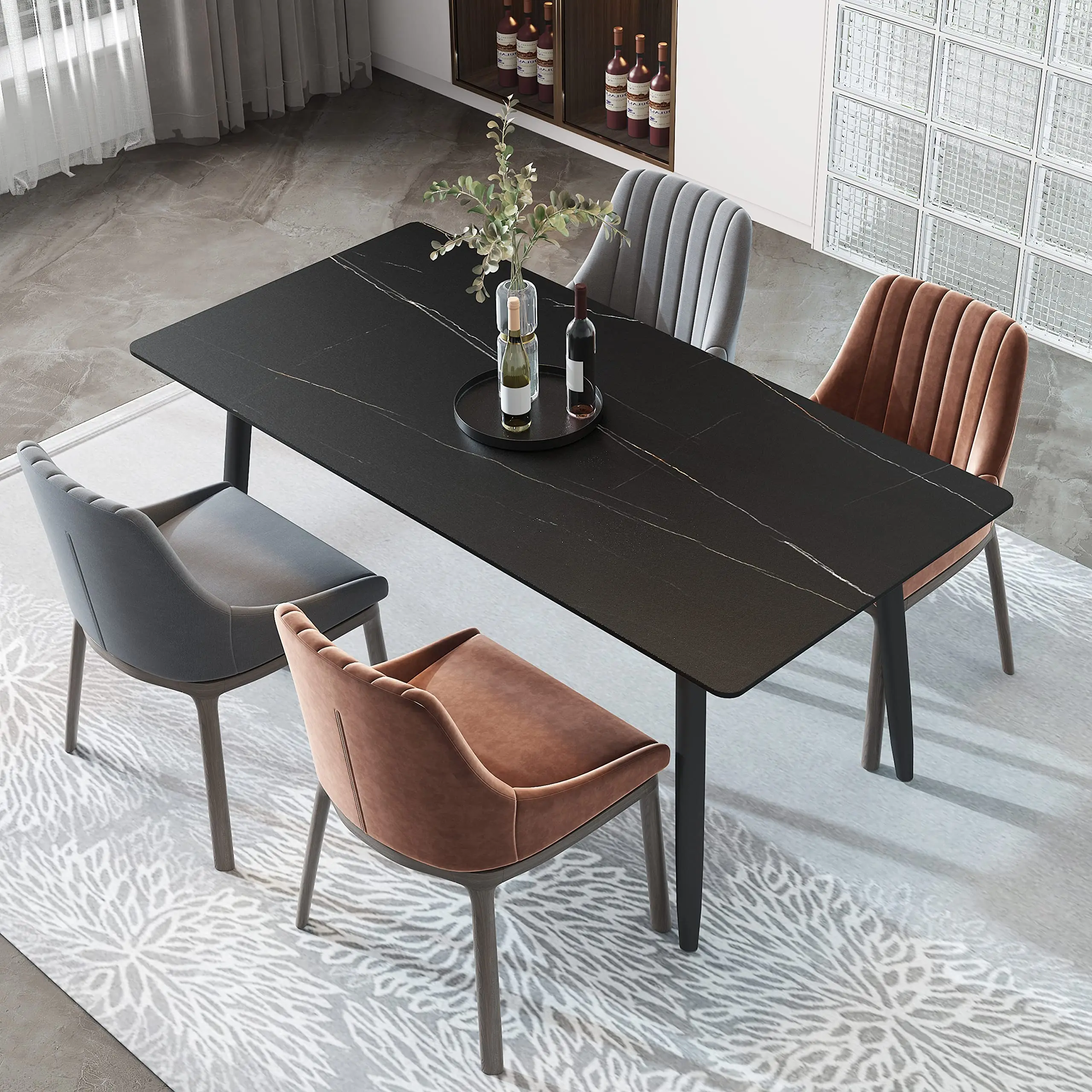 

Новый дизайн, минималистичные Роскошные обеденные столы, золотые ножки стола, Обеденный набор, обеденный стол для дома и офиса