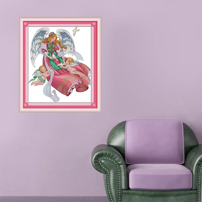 

Joy Sunday Angel 4 холст DMC 11ct 14ct наборы для вышивки китайским крестом с принтом для вышивки домашнего декора рукоделие