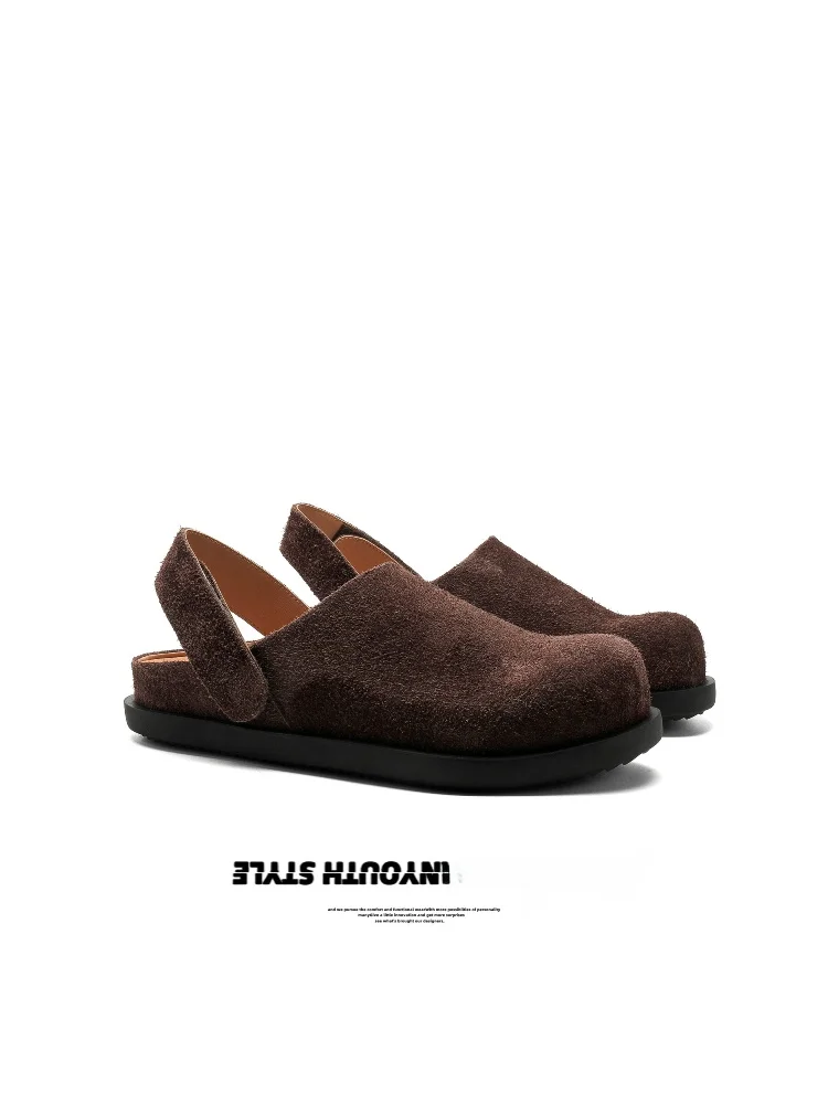 

Новые мужские шлепанцы FGMM из искусственной замши на толстой подошве с застежкой-липучкой, удобные, дышащие, без застежек