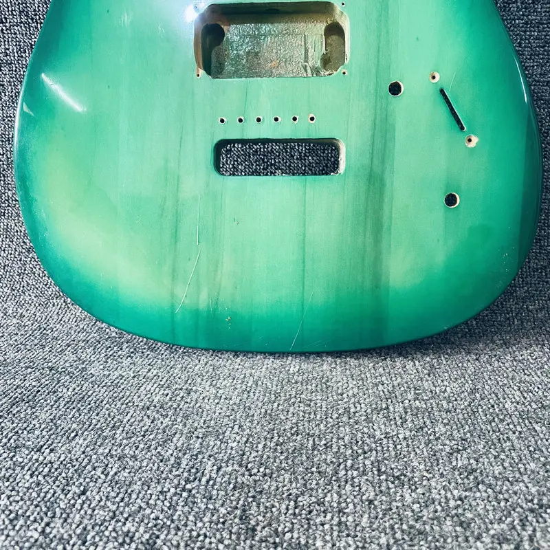 EB821 Electric Guitar Body Replace  HH Pickups 6 Screws Fixed Tremolo DIY Parts Solid Basswood Right Hand Transparent Green