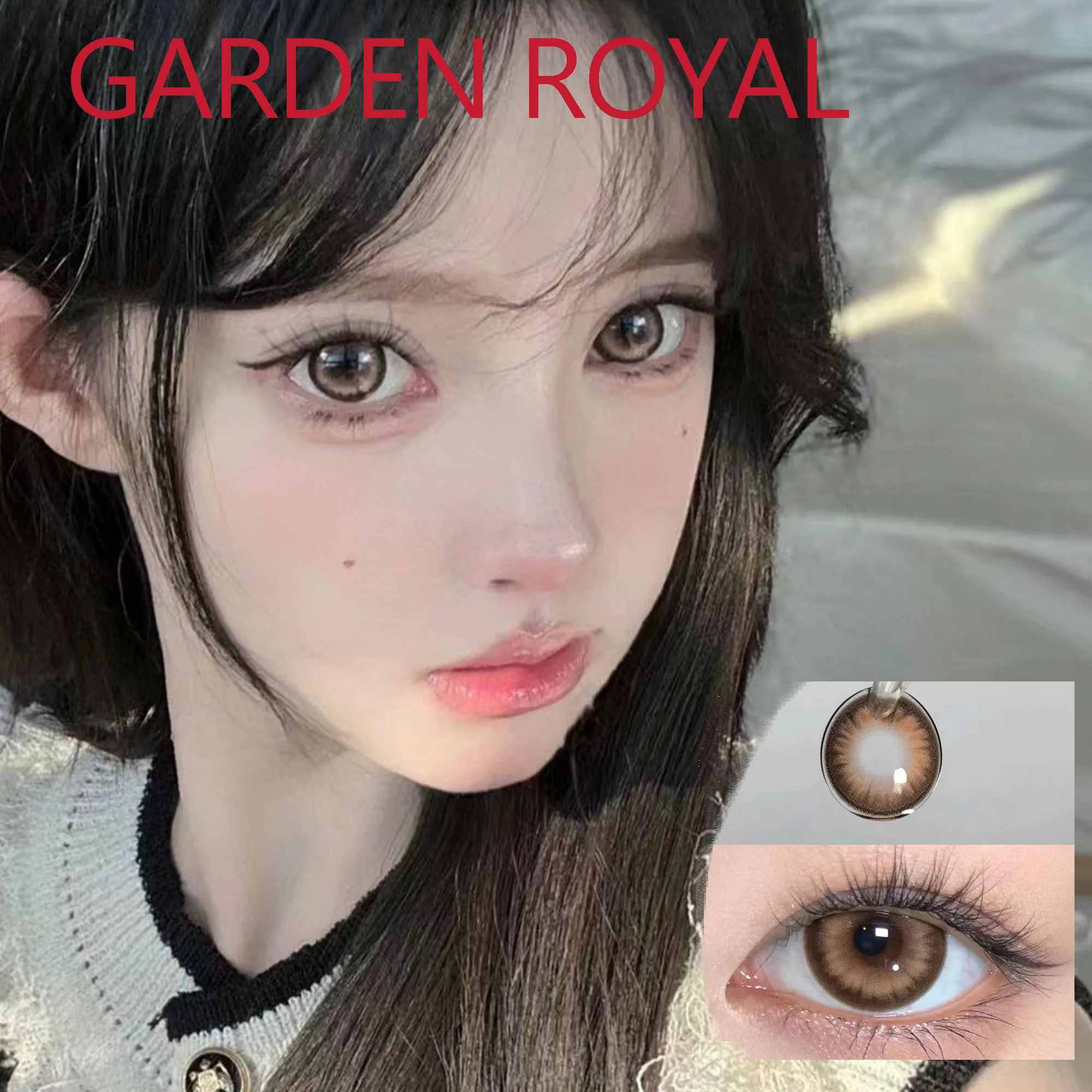 Coslens Brown Cosmetic 14.50mm Dolly Eye Contacts Lenses with Power Anime Eyewear Accessories lentes de contacto Garden Royal