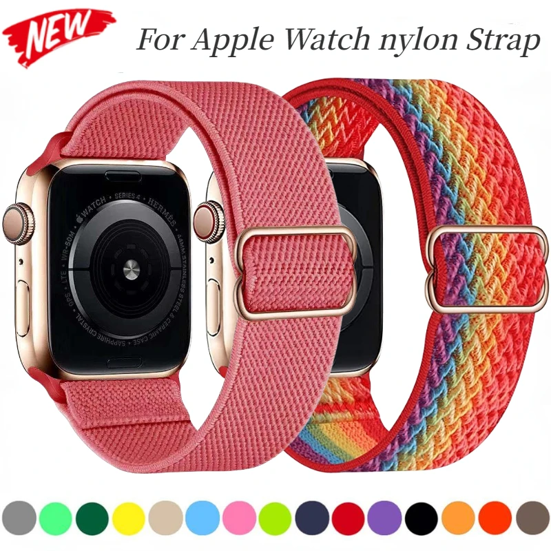 Nylon Strap For Apple Watch 44mm 42mm 40mm braided bracelet Band iWatch Ultra/2 10 42mm 46mm 9 8 7 6 5 4 SE 49mm 45mm 41mm Belt