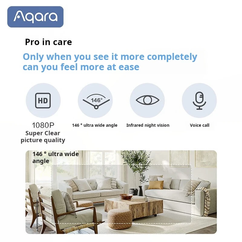 

Aqara Zigbee 3.0 Smart Camera G2H pro 1080P HD Webcam 146° Wide-Angle Motion Detection Security Camera for Aqara Homekit App
