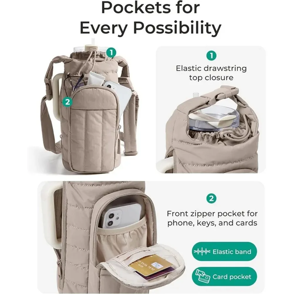 Outdoor Travel Large Capacity Shoulder Bag Fishing Portable Crossbody Water Bottle Backpack Hiking Lightweight Item Storage Bag