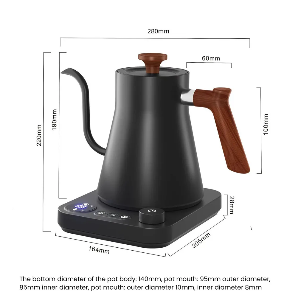 USLION Electric Kettle 900ml Gooseneck Hand Brew Coffee Pot 24H Thermal Insulation Smart Teapot 1200W Rapid Heating Kettle 220V