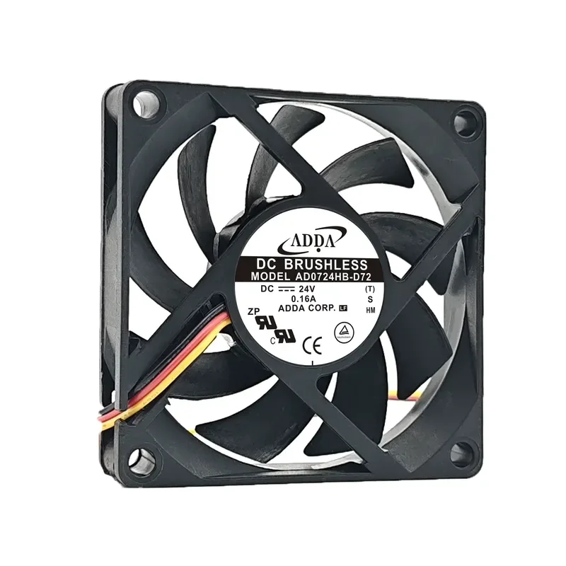 Original Taiwan Xiexi ADDA AD0724HB-D72 7015 24V 0.16A 7CM Three-Wire Alarm Fan for Electronic Equipment Cooling