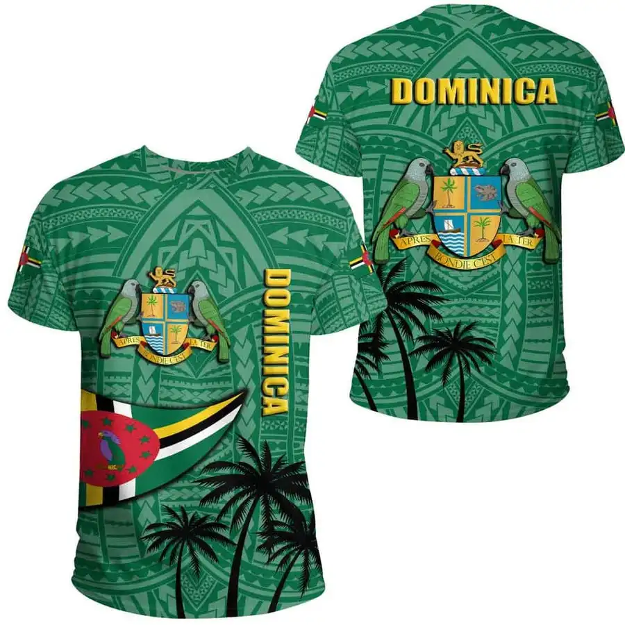 Dominica Flag Coat of Arms 3D T-shirt Men's and Women's 3D Casual Fashion T-shirt