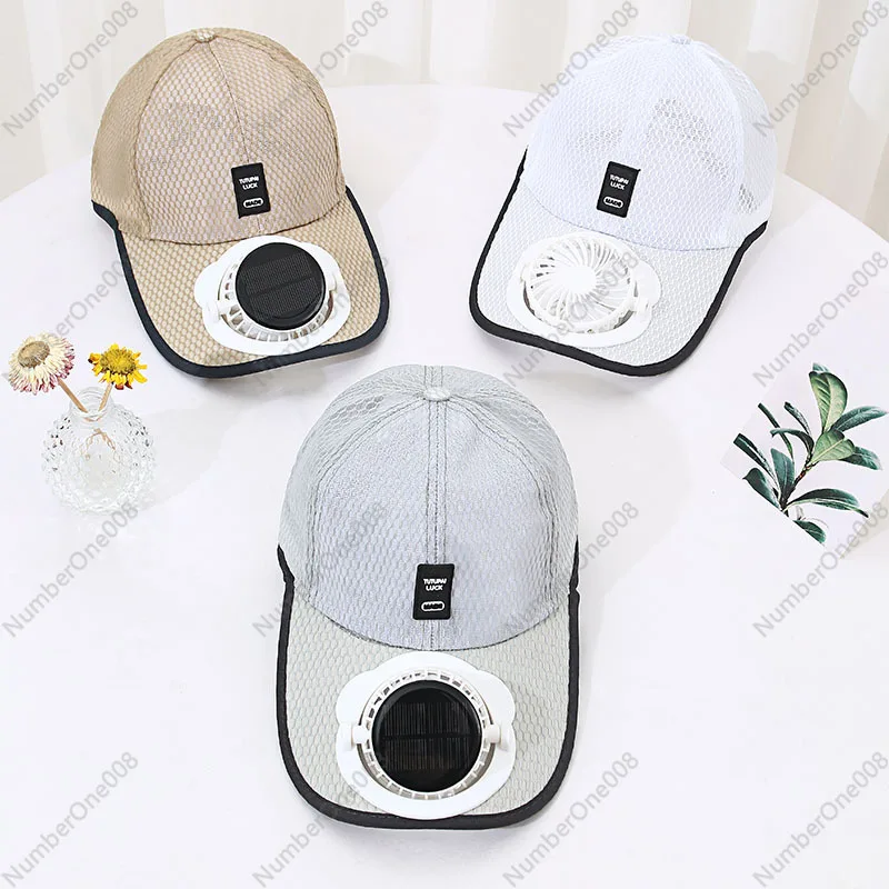 Summer Solar Charging Belt Fan Hat Men and Women Breathable Mesh Sun Protection Outdoor Baseball Sun-Poof Peaked Cap