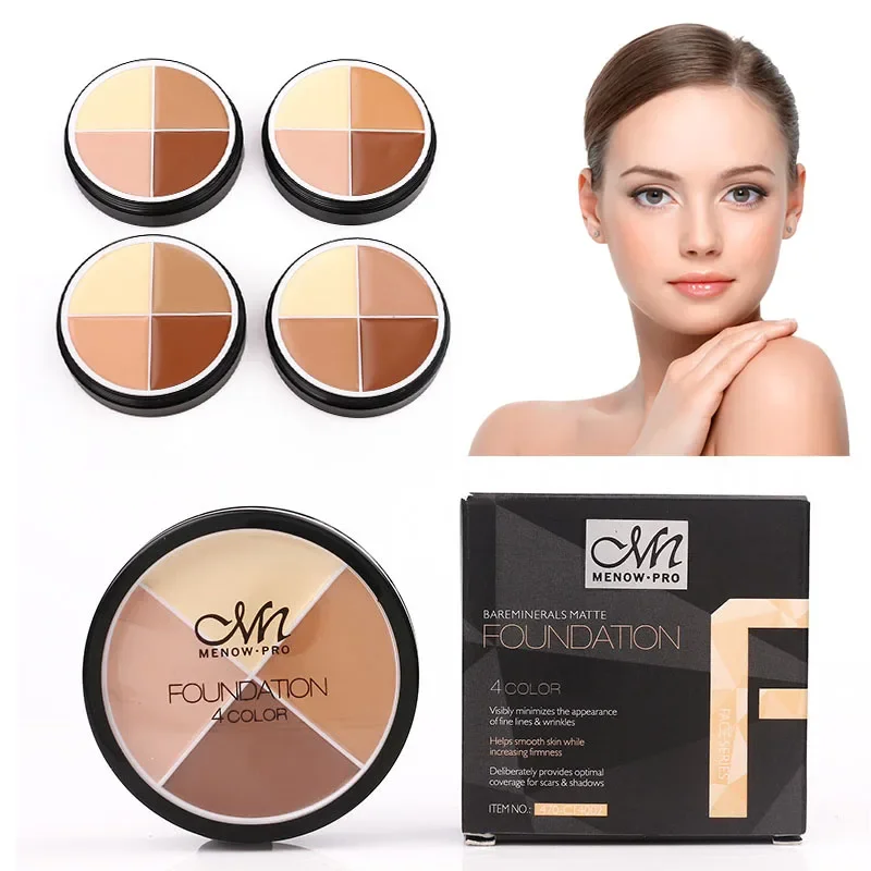 Leichte Schönheit matte Creme Concealer Palette Make-up 4 Farben Gesichts kontur Foundation öl freie wasserdichte Kosmetik