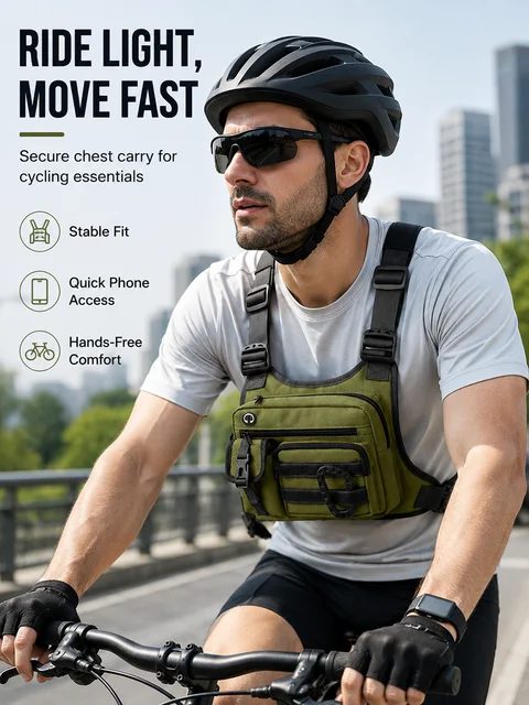 Tactical Chest Bag for Men EDC Anti-Theft Waterproof Chest Pack Sling Bag Cycling Running Outdoor Vest Crossbody Bag 2 Tactical Chest Bag for Men EDC Anti-Theft Waterproof Chest Pack Sling Bag Cycling Running Outdoor Vest Crossbody Bag – view 2
