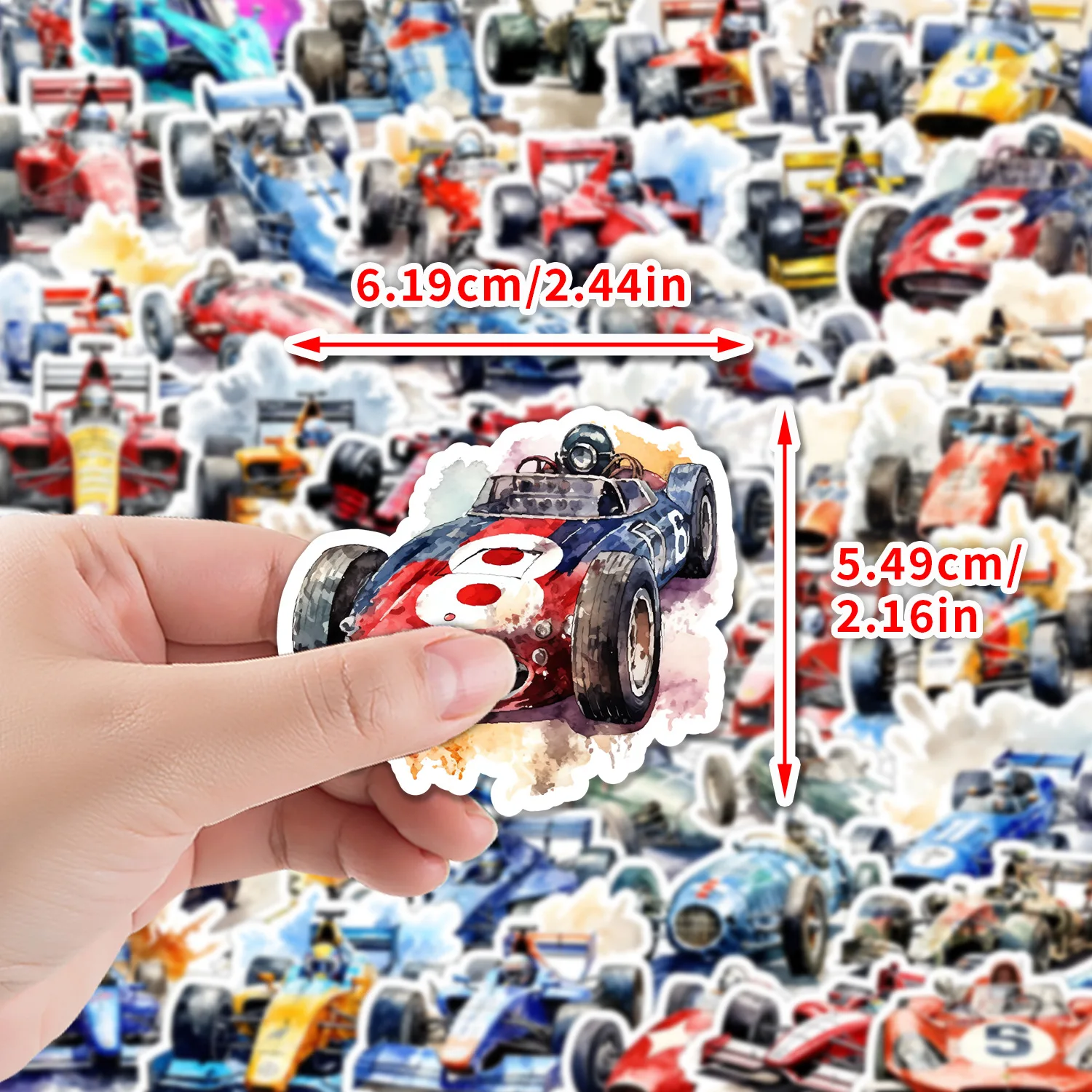 50 SZTUK F1 Równanie Wyścigi Kreskówka Wodoodporna Kreatywna Naklejka DIY Notatnik Telefon Komórkowy Gitara Walizka Kubek na Wodę Graffiti Zabawki dla Dzieci