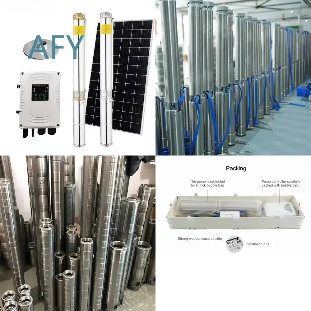 Environmental AC DC MPPT Submersible Hybrid Pump System for 1HP 1.5HP 2HP Automatic Drilling Deep Well Solar Water Pump for