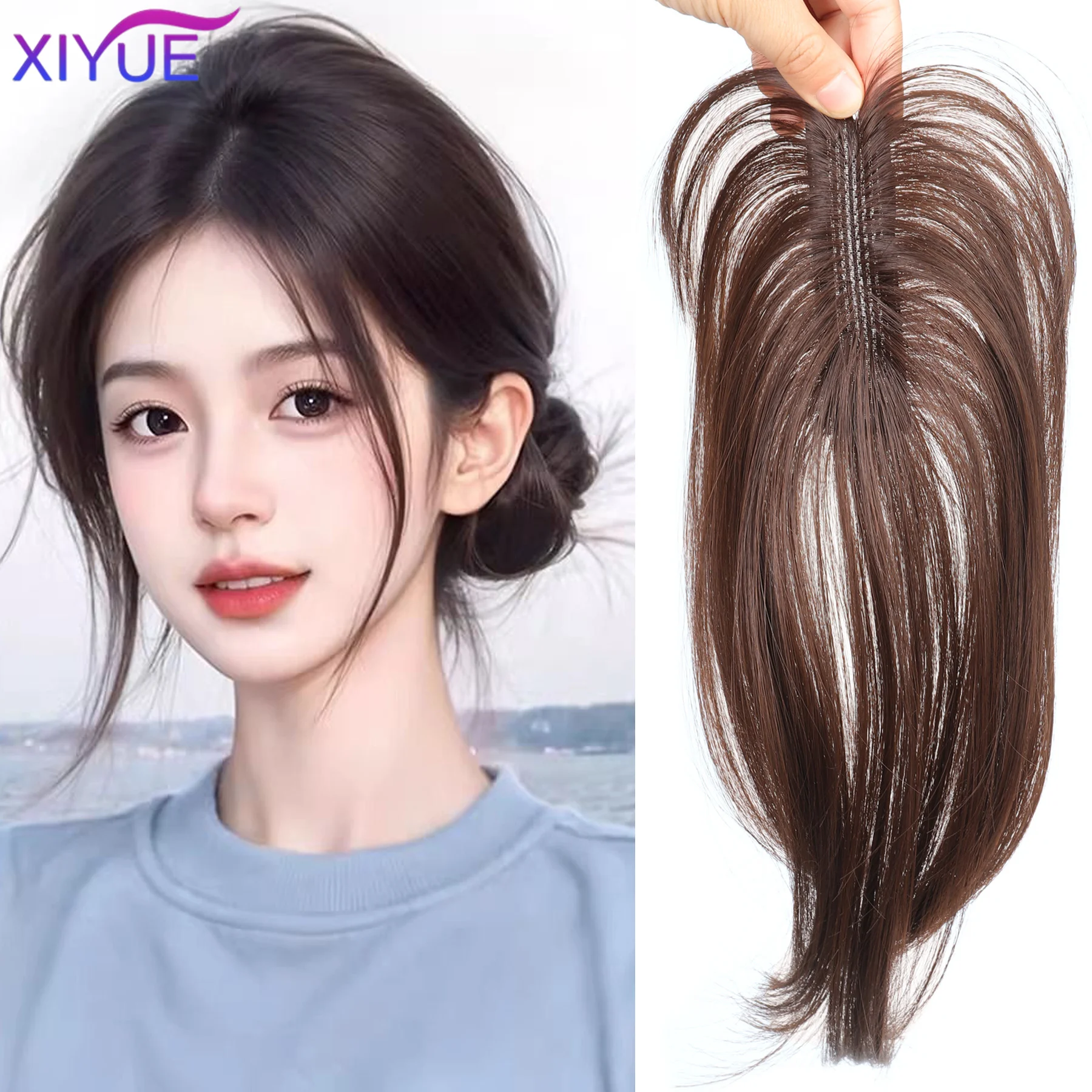 XIYUE Synthesis hair seam patch Lightweight seamless female hair front French braids fake bangs Asian synthetic hair extensions