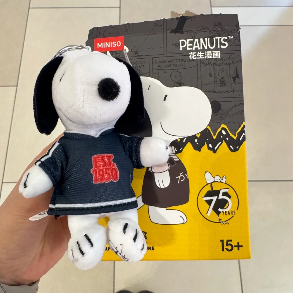 

PEANUTS 75th Anniversary Snoopy Blind Box Anime Figure Plush Pendant Dolls Bag Accessory Commemorative Collection Toy Key Chain