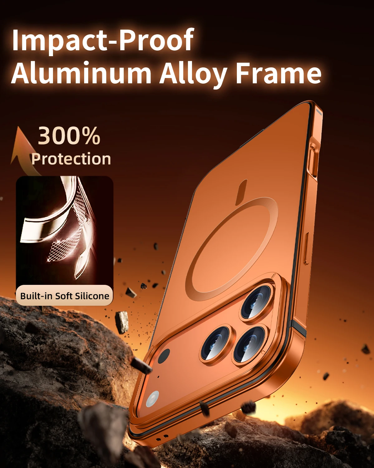 

High Quality Suitable Magsafe Case for IPhone 17Pro Max 12 13 14 15 16 17Air Plus Alloy Frame Heavy Protection Phone Case