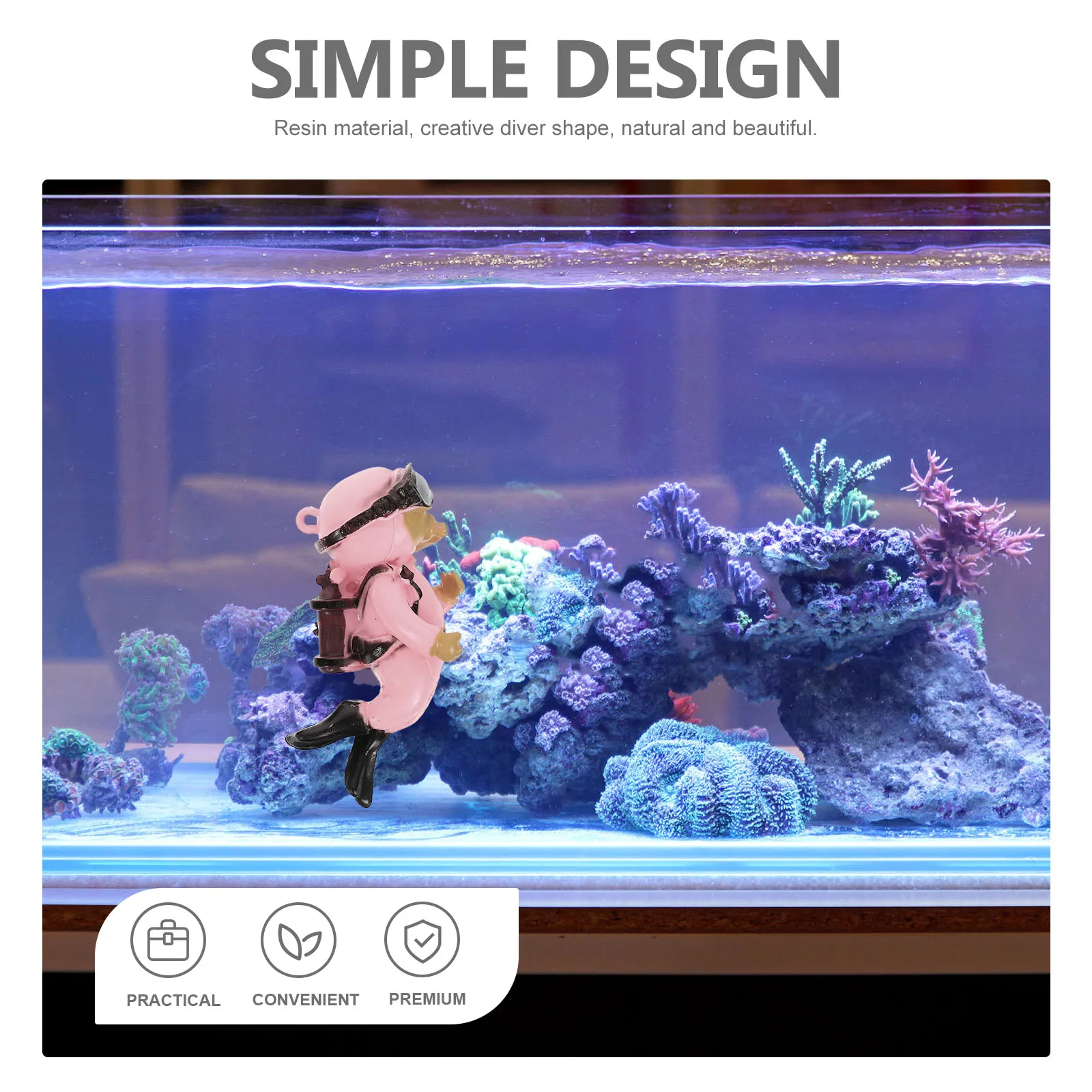 

4Pcs Fish Tank Decorations Floating Divers Resin Aquarium Accessories Decorative Landscape Floating Diver Ornament