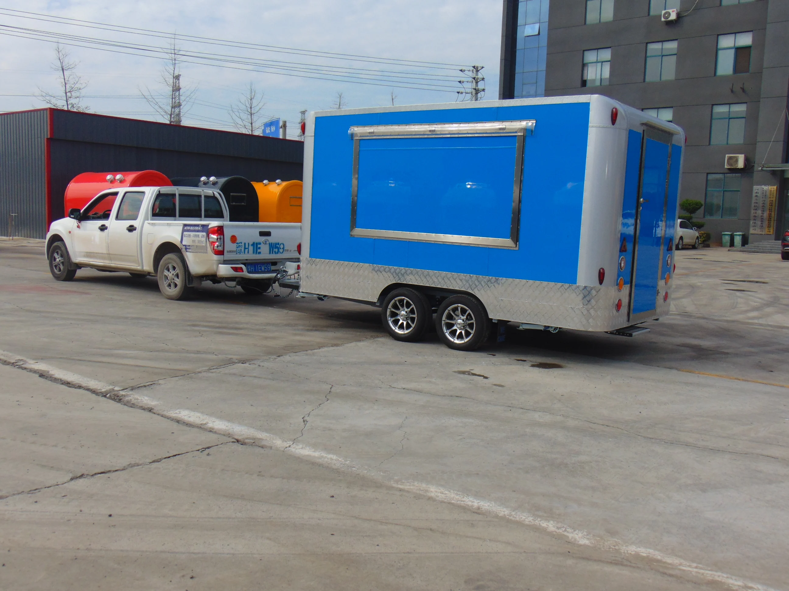 

Mobile Fast Hot Dog Food Truck Van caravan Drink Cart Catering Concession Trailer with Full Kitchen Equipments