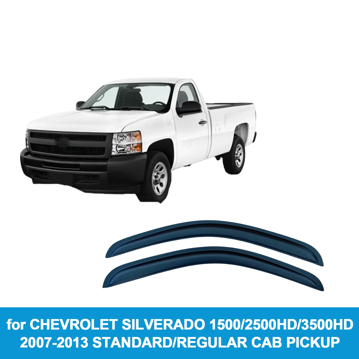 

Window Visor for CHEVROLET SILVERADO 1500/2500HD/3500HD 2007-2013 STANDARD/REGULAR CAB PICKUP Rain Guard Side Vent Deflector