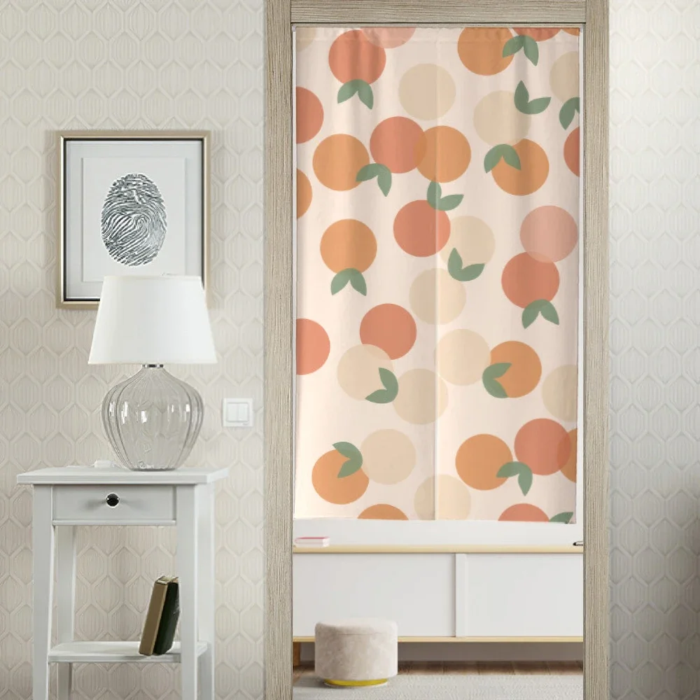 Cartoon Fruit Orange Door Curtain Doorway Curtain for Living Room Home Decor Kitchen Partition Curtains Entrance Hanging Curtain