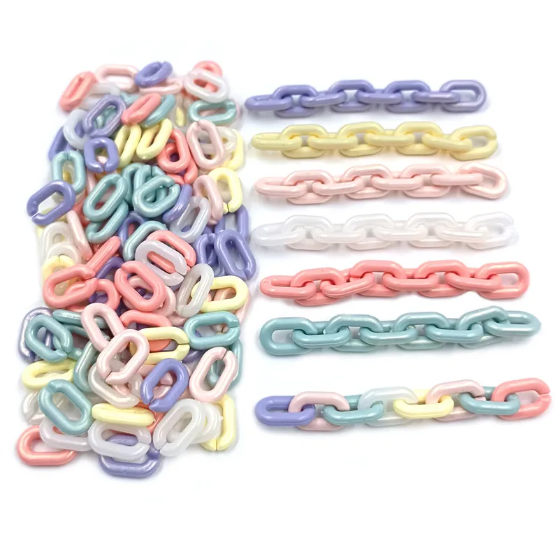 

40Pcs Macaron Acrylic Twisted Chains Assembled Parts Beads DIY Handmade Necklace Earrings Jewelry Making Accessories