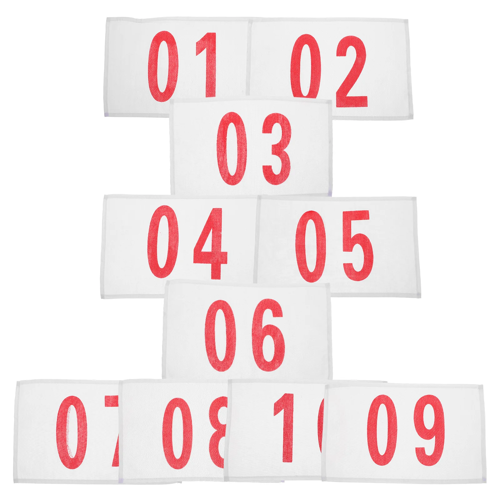 

10pcs Running Bibs Red 01-10 Large Durable Adjustable Race Numbers For Marathon Events Sports Number Tags
