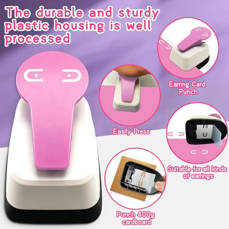 Sturdy Earring Card Hole Punch Portable Punch Perforator Metal Scrapbook Punching DIY Punching Machine